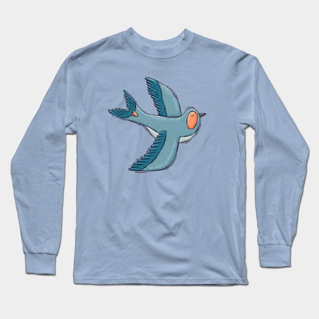 Blue Bird Long Sleeve T-Shirt by Tania Tania